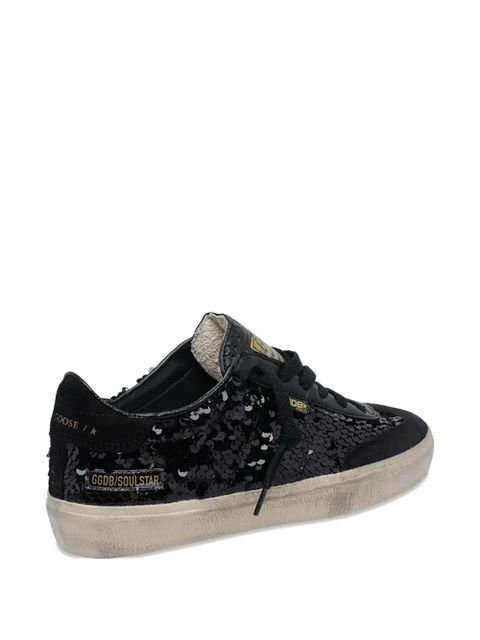 Golden Goose sequin-embellished round-toe sneakers - Black