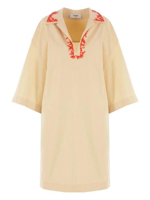 FENDI bead-embroidered cotton dress - Yellow - zdjęcie produktu nr 1