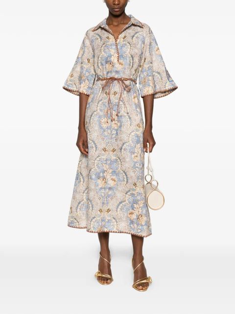ZIMMERMANN Daylight print midi dress - Blue