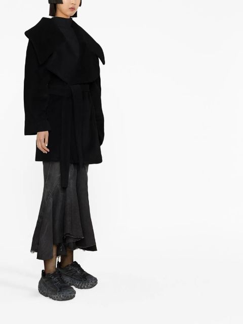 Balenciaga belted-waist oversize coat - Black