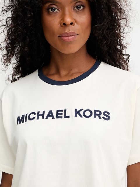 MICHAEL Michael Kors t-shirt bawełniany damski kolor beżowy MF551WN2ZU