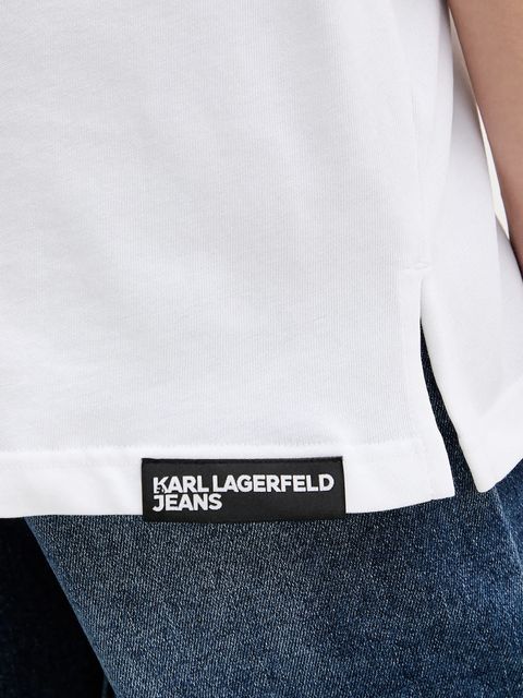 Karl Lagerfeld Jeans t-shirt bawełniany damski kolor biały B1W17061