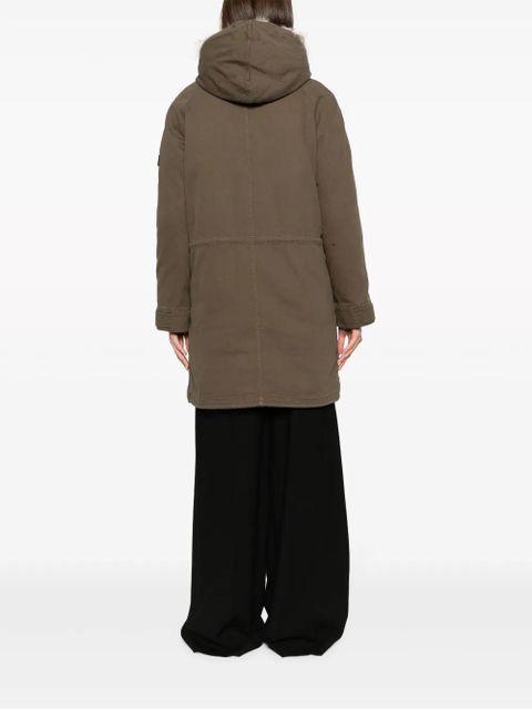 Yves Salomon shearling-trim hooded parka - Green