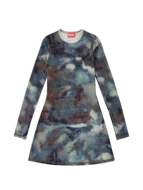 Diesel D-Uplo abstract-pattern mini dress - Blue - zdjęcie produktu nr 1