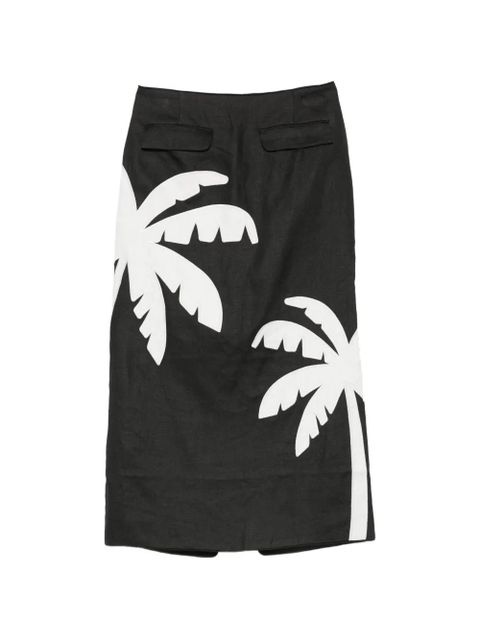 FARM Rio palm-tree-print maxi skirt - Black - zdjęcie produktu nr 1