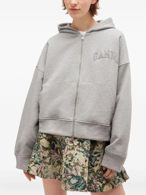 GANNI hooded zip sweatshirt - Grey