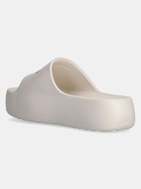 Tommy Jeans klapki TJW FLATFORM POOL SLIDE ESS damskie kolor beżowy na platformie EN0EN02763