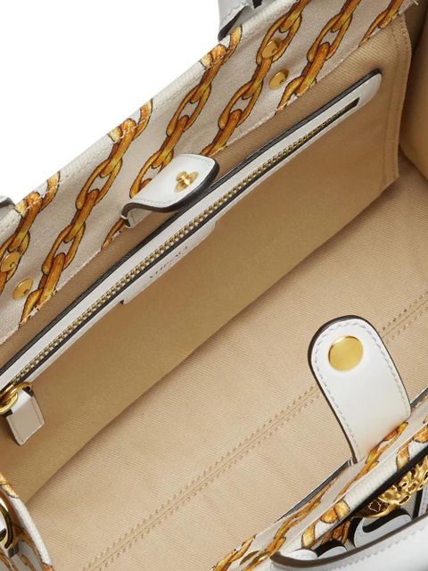 Versace small Chain Stripes La Medusa tote bag - Neutrals