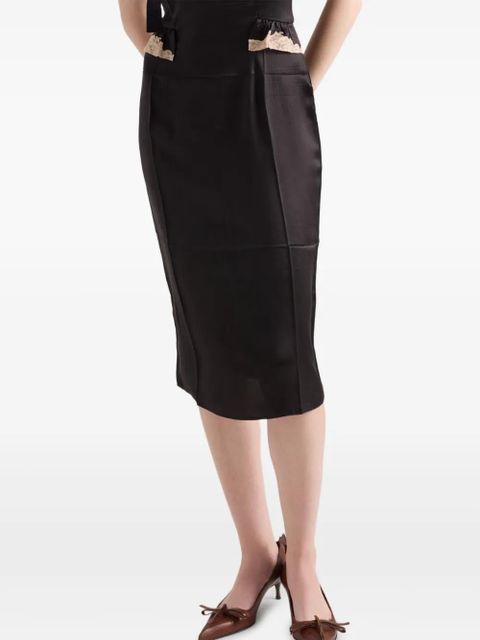 Prada lace-details midi dress - Black