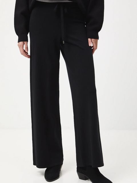 Medicine spodnie damskie kolor czarny szerokie medium waist