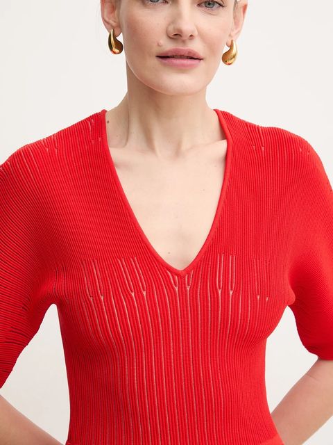 Herve Leger sukienka Lyla kolor czerwony mini rozkloszowana SHO8284542