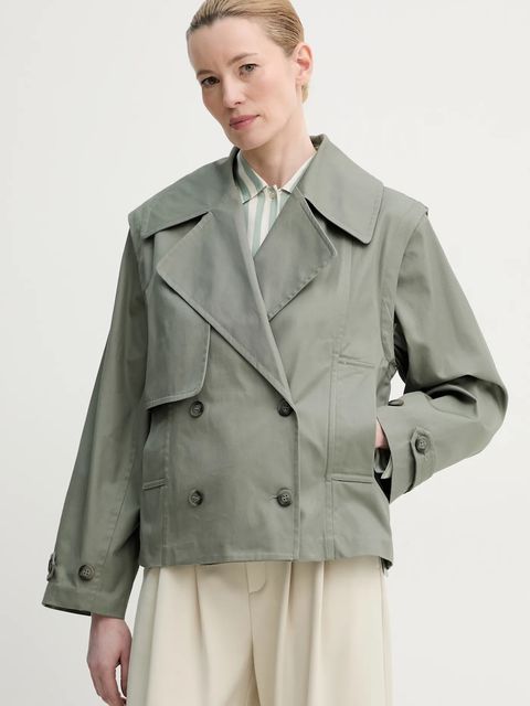 MUNTHE płaszcz SOFUA damski kolor szary przejściowy 251152125103 - zdjęcie produktu nr 1