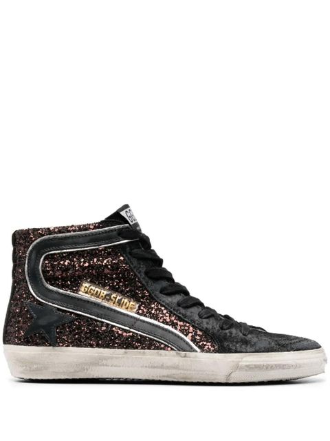 Golden Goose Slide glitter high-top sneakers - Black - zdjęcie produktu nr 1