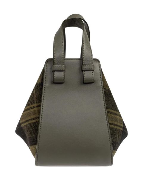 LOEWE Hammock printed-tartan tote bag - Green