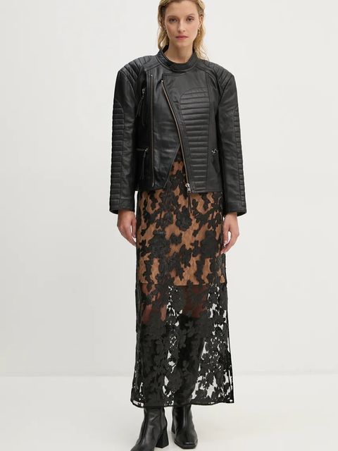 MUNTHE ramoneska skórzana TWEEKIE damska kolor czarny przejściowa 243152224304 - zdjęcie produktu nr 2