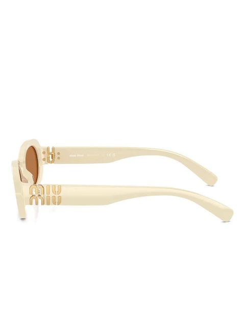 Miu Miu Eyewear oval-frame sunglasses - White - zdjęcie produktu nr 2