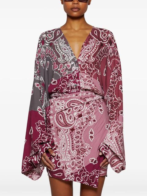 The Attico bandana-print dress - Red