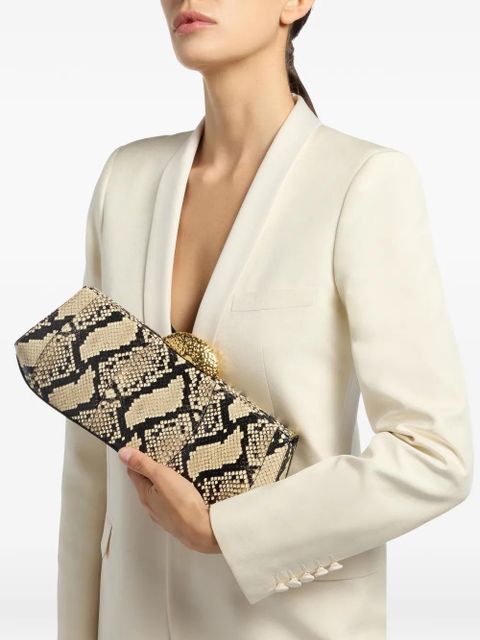 Giuseppe Zanotti Eve closure chain clutch bag - Neutrals - zdjęcie produktu nr 2
