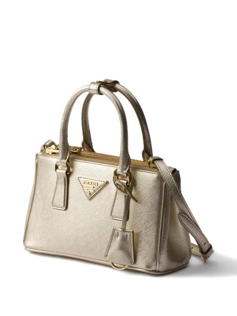 Prada mini Galleria leather triangle-logo tote bag - Gold - zdjęcie produktu nr 2