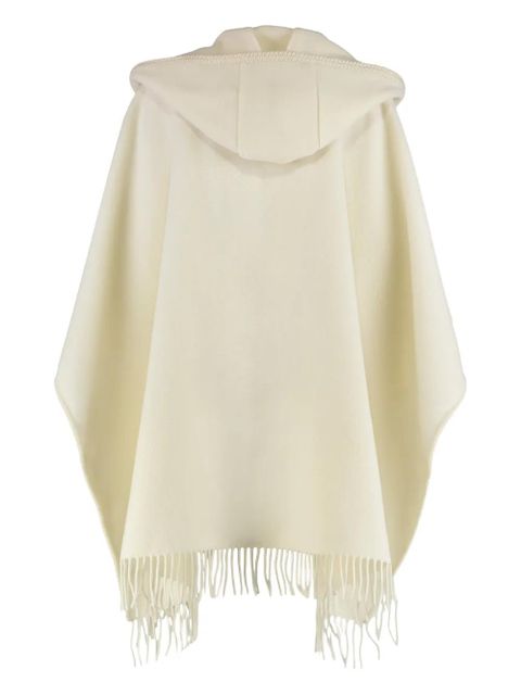 Moncler hooded fringed belt cape - Neutrals - zdjęcie produktu nr 2