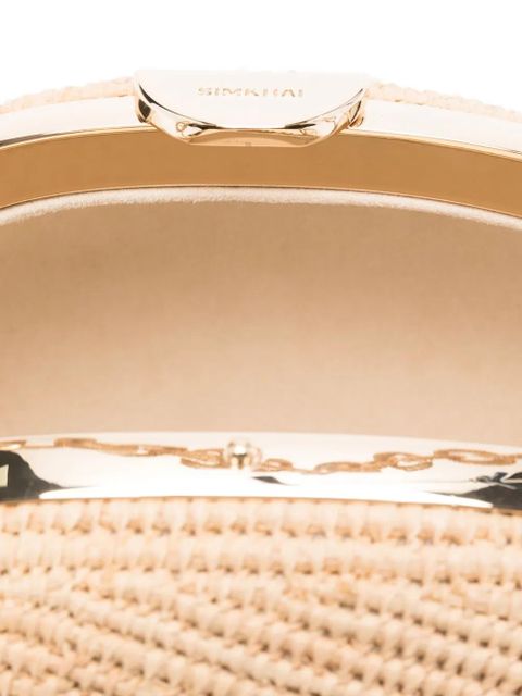Simkhai Bridget raffia chain clutch bag - Neutrals