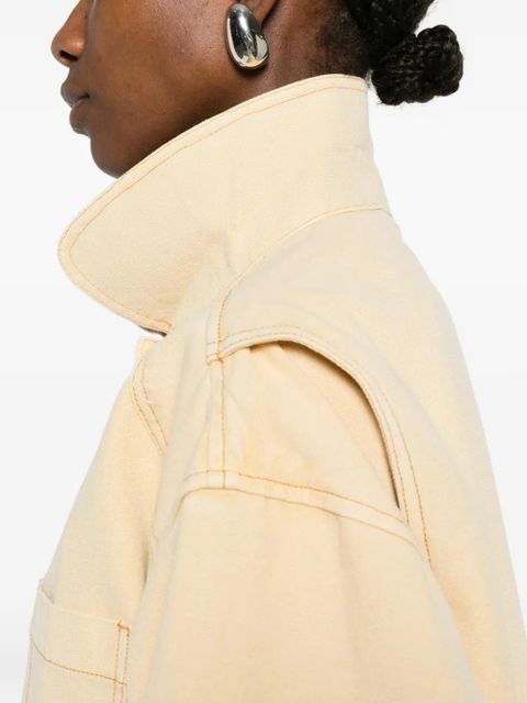 DÔEN Pascual contrast-collar coat - Yellow