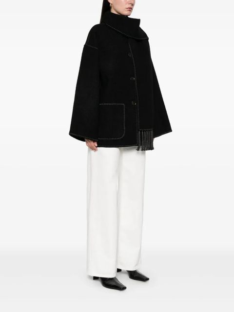 TOTEME scarf-detail coat - Black