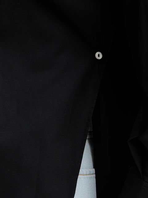 Karl Lagerfeld koszula bawełniana damska kolor czarny regular z kołnierzykiem klasycznym B1W11012