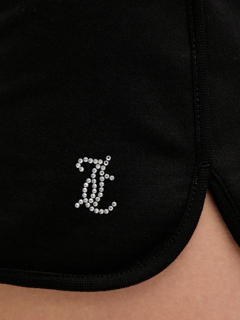 Juicy Couture szorty BOOTY SHORT damskie kolor czarny z aplikacją high waist JCWHS225303 - zdjęcie produktu nr 2