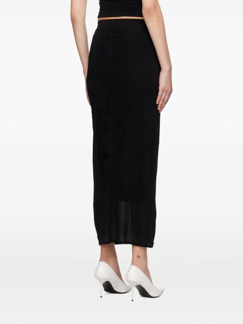 Jean Paul Gaultier flocked-logo midi skirt - Black