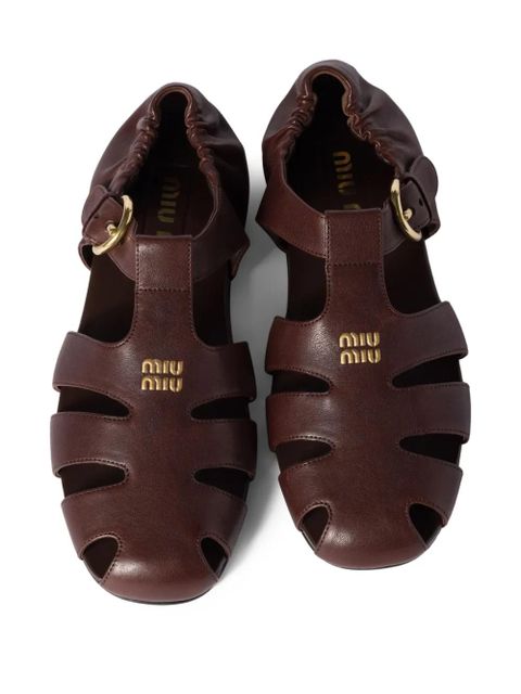 Miu Miu Ruches fisherman's sandals - Brown