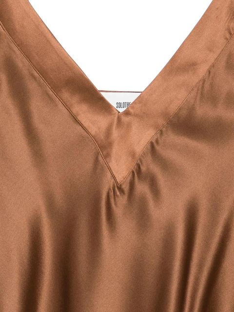 SOLOTRE V-neck top - Brown