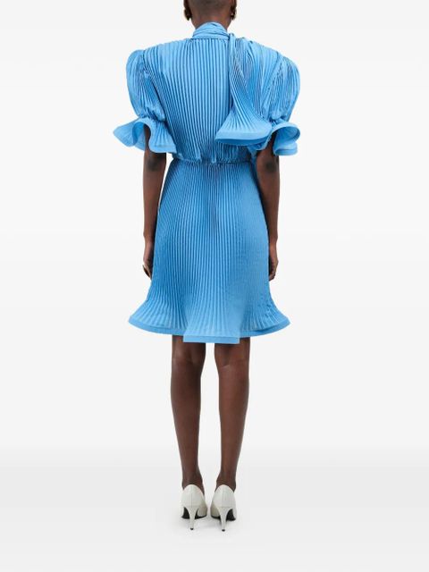Rowen Rose pleated puffy midi dress - Blue