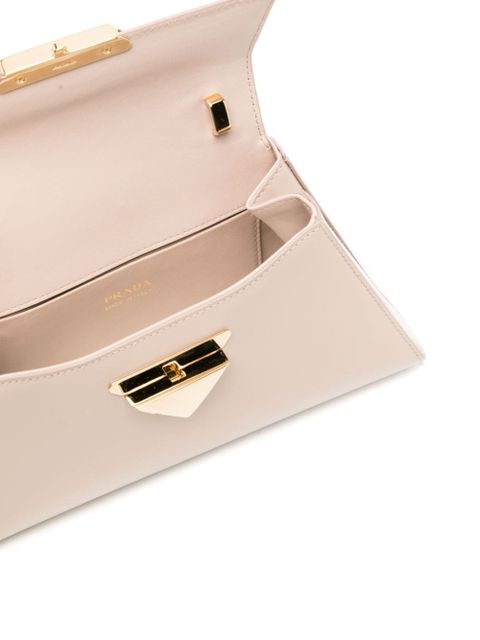 Prada triangle-logo leather shoulder bag - Pink