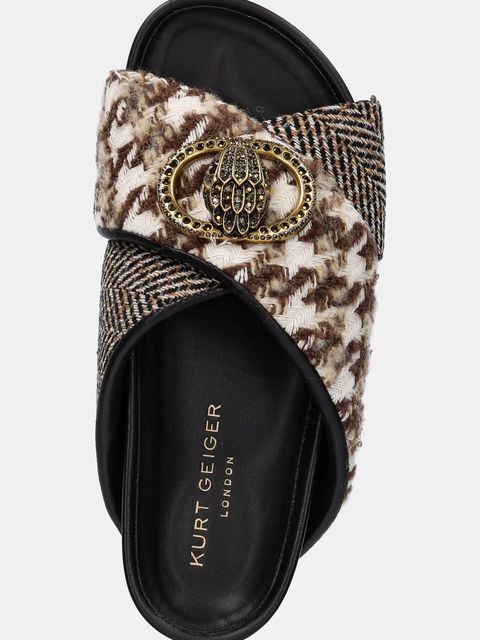 Kurt Geiger London klapki Chelsea Cross Strap Dr damskie kolor beżowy 3973139609 - zdjęcie produktu nr 2