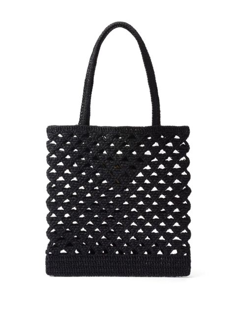 Prada woven crochet tote bag - Black - zdjęcie produktu nr 2