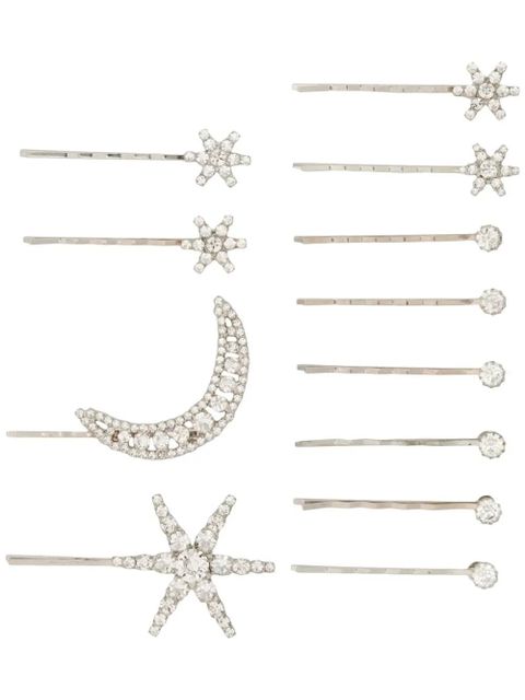 Jennifer Behr set of 12 Supernova crystal-embellished hairclips - Silver - zdjęcie produktu nr 1
