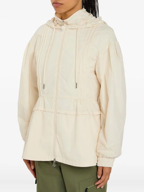 Moncler pleated hooded jacket - Neutrals
