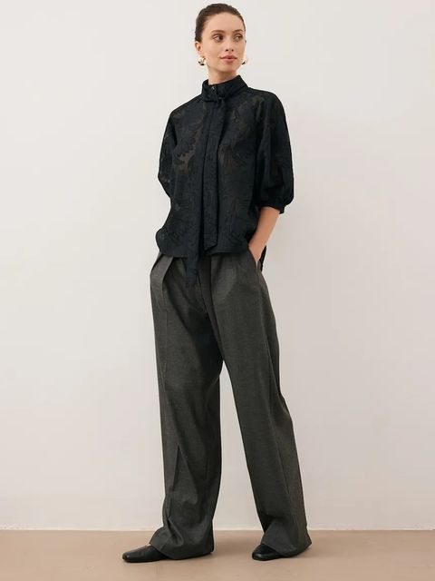 Bizuu koszula AZALEA damskie kolor czarny regular ze stójką AZALEA CZARNY