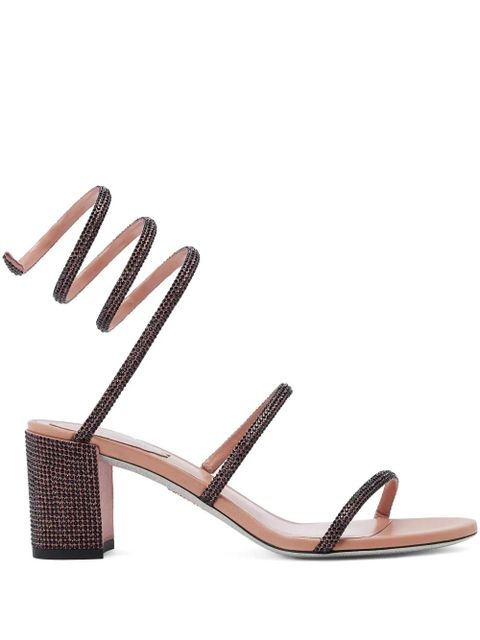 René Caovilla 75mm crystal-embellished sandals - Pink - zdjęcie produktu nr 1