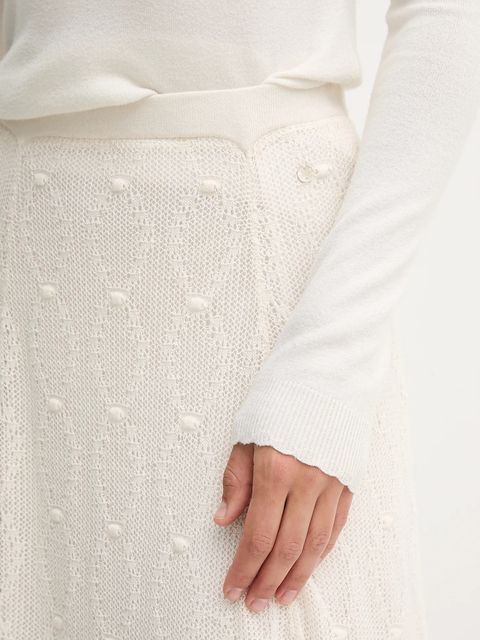 Pedro del Hierro spódnica bawełniana kolor beżowy maxi rozkloszowana 7592135