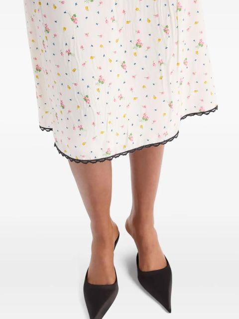 Prada floral-print skirt - White
