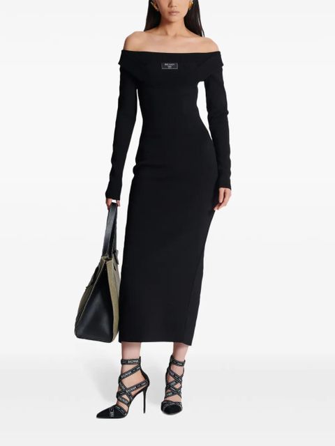 Balmain ribbed-knit maxi dress - Black - zdjęcie produktu nr 2