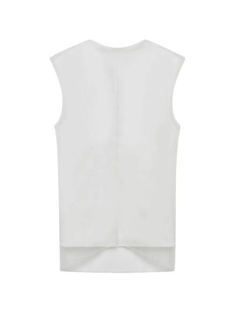 Sportmax sleeveless double-layer satin and tulle top - White - zdjęcie produktu nr 2