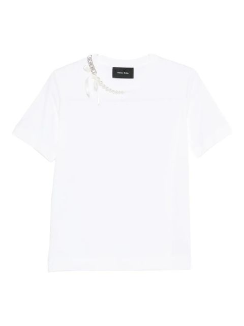 Simone Rocha pearl-detail T-shirt - White - zdjęcie produktu nr 1