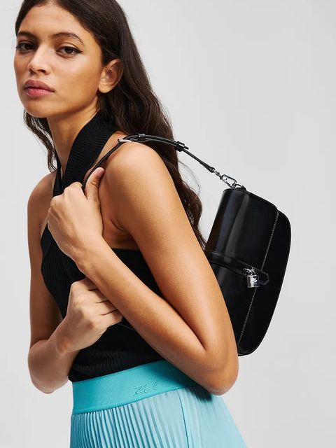 Karl Lagerfeld torebka skórzana K/AUTOGRAPH kolor czarny A3W30287