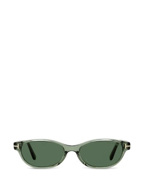 TOM FORD Eyewear Chloe oval-frame sunglasses - Green - zdjęcie produktu nr 1