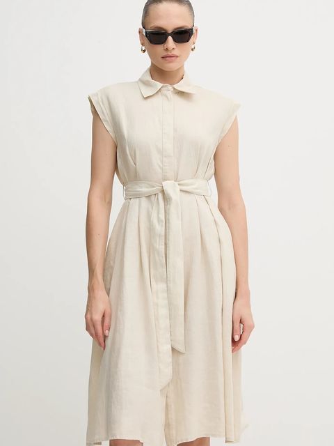 United Colors of Benetton sukienka lniana - zdjęcie produktu nr 1