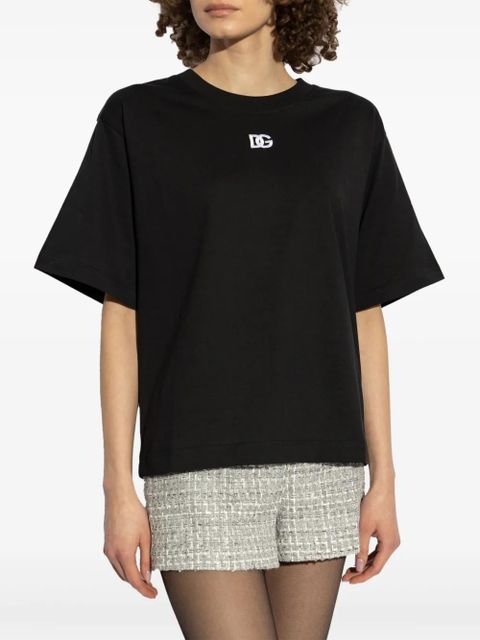 Dolce & Gabbana logo-embroidered T-shirt - Black