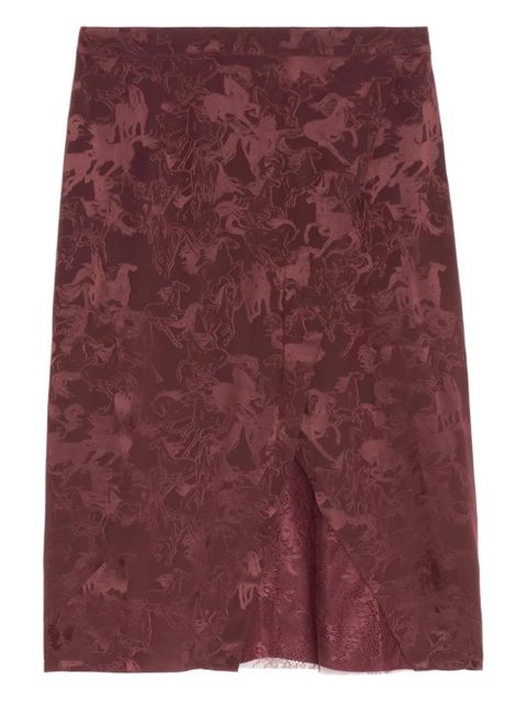 Zadig&Voltaire floral-lace horse-motif skirt - Red - zdjęcie produktu nr 1